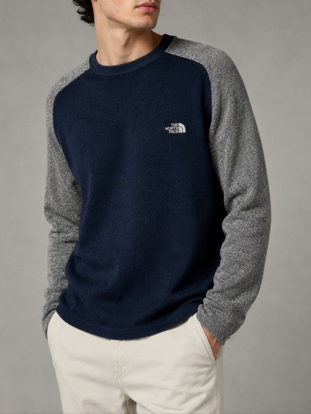 Vintage The North Face Navy Sweater Fleece Crewneck Pullover Mens Size Large